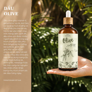 Dầu Olive nguyên chất Thenaturfarm [ 100ML - Dầu Olive ép lạnh ][ Chính hãng - Mẫu mới ][ Dưỡng da - dưỡng tóc ]