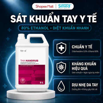 [CAN 5 LÍT] Dung Dịch Sát Khuẩn Tay TH.A HANDRUB 80% Ethanol - Diệt Khuẩn 99,9%, Dưỡng Ẩm Mềm Mịn Da Tay