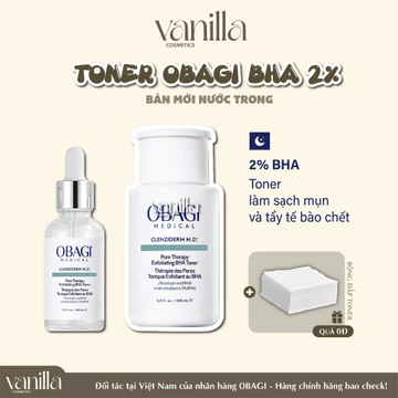 (Hàng Công Ty) Toner BHA 2% Giảm Mụn Kiềm Dầu sạch sâu Pore Therapy Exfoliating BHA 148ml Vanilla Cosmetics