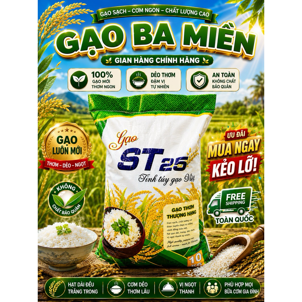 [HỎA TỐC 1 GIỜ] GẠO ST25 – THƠM DẺO ĐẬM VỊ [K1]