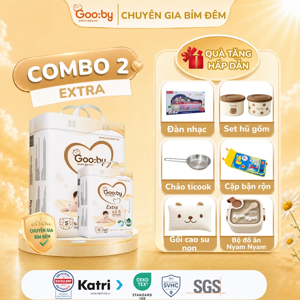 [Kèm quà] Combo 2 bịch Gooby Quần/Dán siêu mỏng mềm, thấm hút tốt size M/L/XL/XXL/XXXL cho bé từ 6kg-25Kg