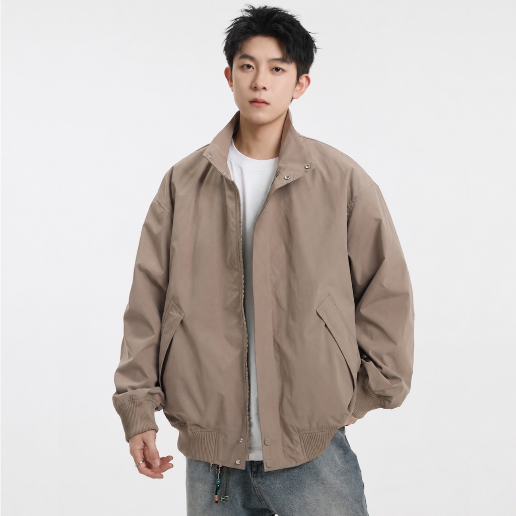 Áo Khoác Gió HARRING Cổ Đứng Unisex Form Suông Basic – Jacket Nam Nữ Phong Cách Áo Khoác Bóng Chày
