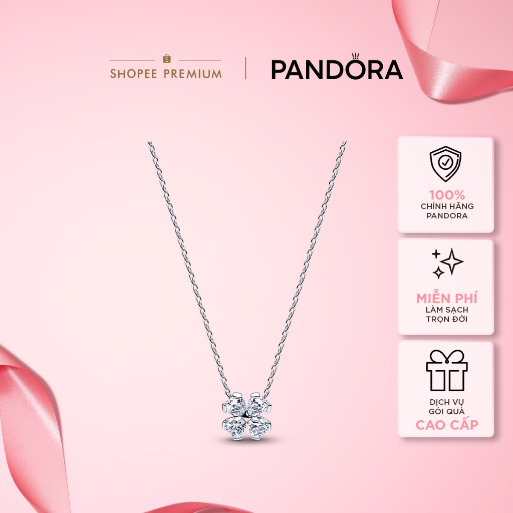 Dây Chuyền Pandora Bạc Cỏ Bốn Lá Biểu Tượng Tình Yêu Và May Mắn