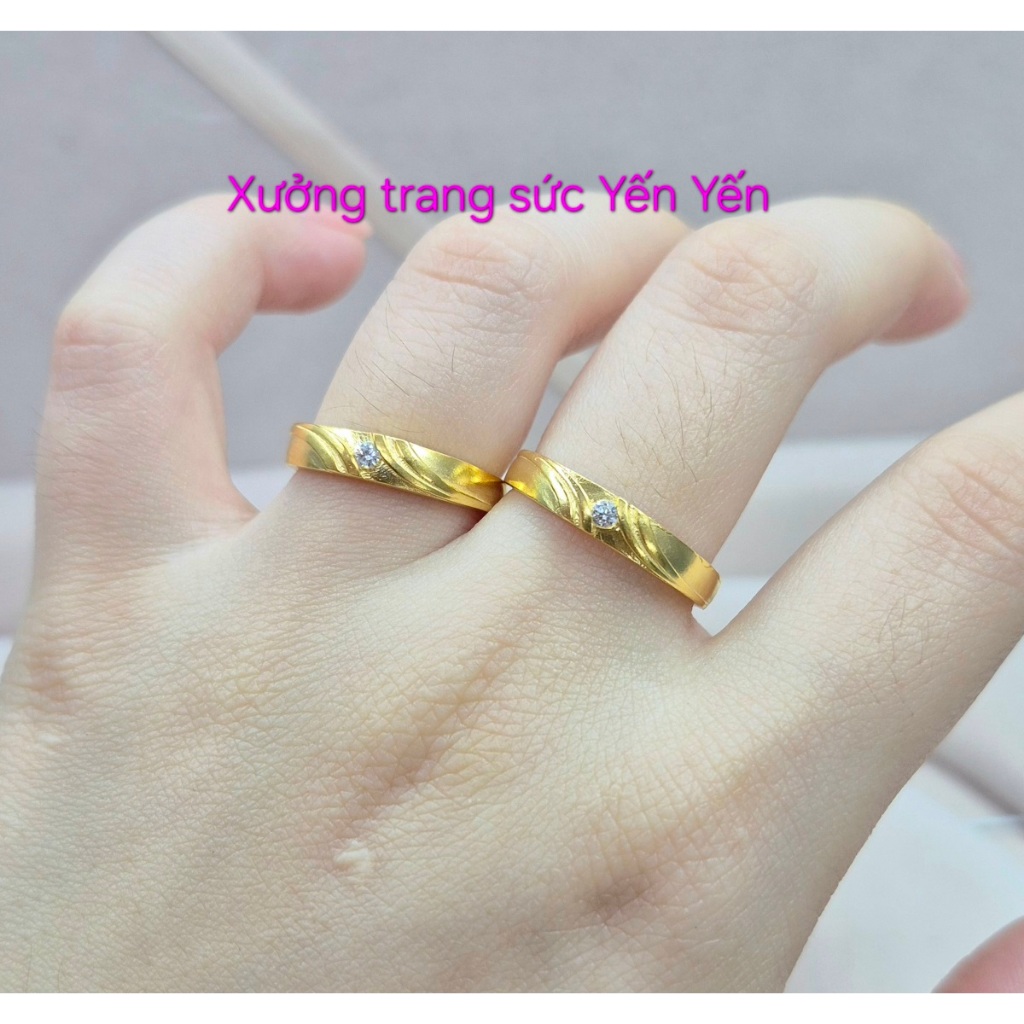 Nhẫn cặp, nhẫn cưới - 1 chiếc, chất liệu đồng vàng Trang sức Yến Yến