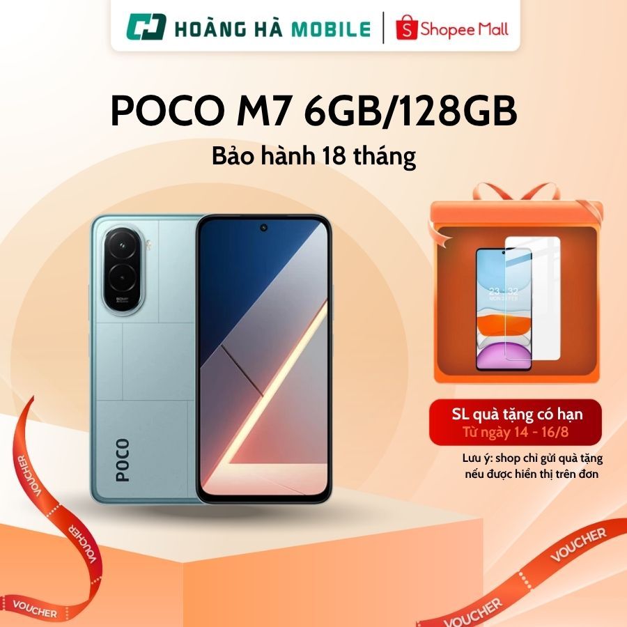 [Outlet S1] Điện thoại Xiaomi POCO M7 6GB/128GB – 8GB/256GB Hỗ trợ NFC – Hoàng Hà Mobile (Nguyên seal chưa Active)