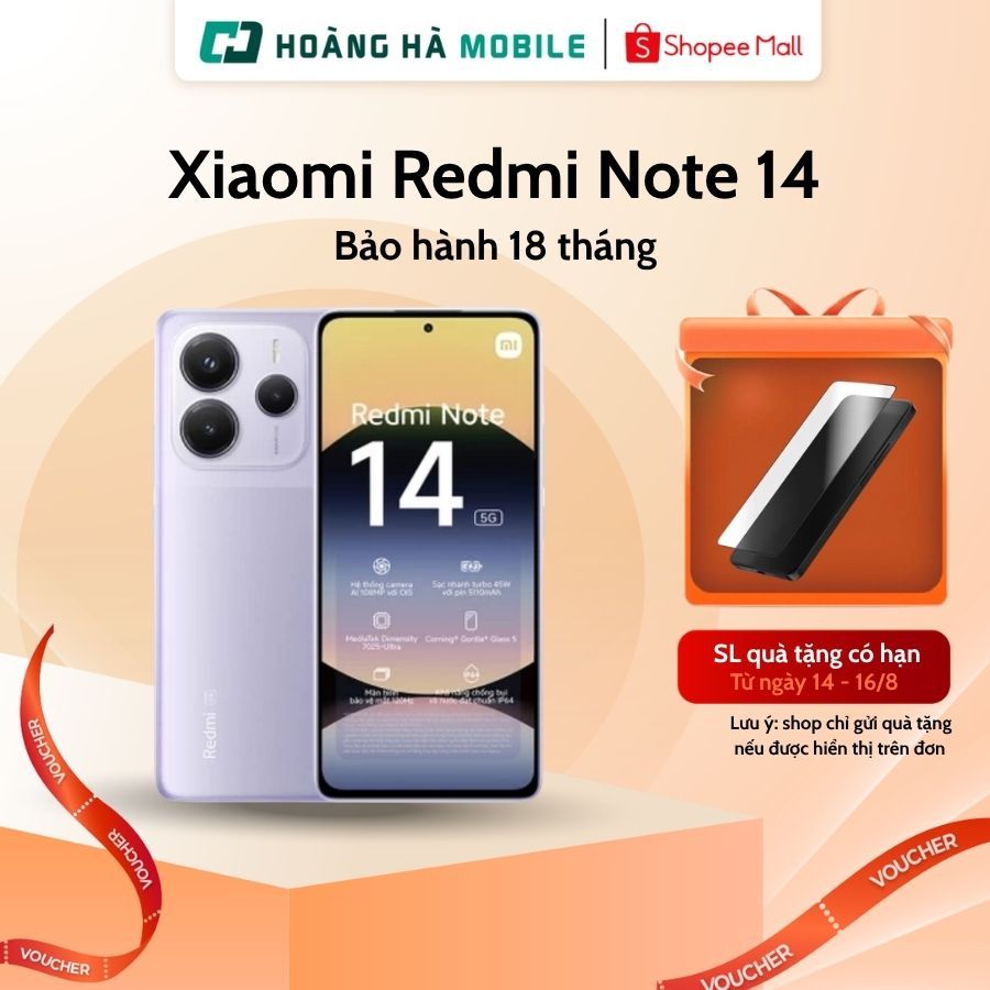 [Outlet S1] Điện thoại di động Xiaomi Redmi Note 14 4G/ 5G- Chính hãng (Nguyên Seal Chưa Active)