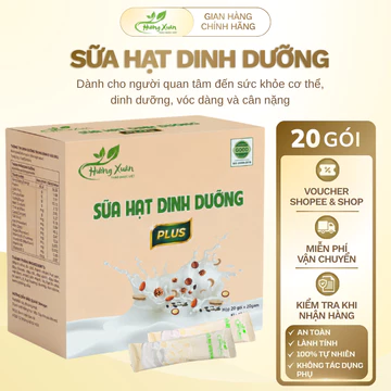 Sữa Hạt Dinh Dưỡng Hương Xuân, thức uống từ các hạt dinh dưỡng tự nhiên, sữa ngũ cốc, hộp 20 gói