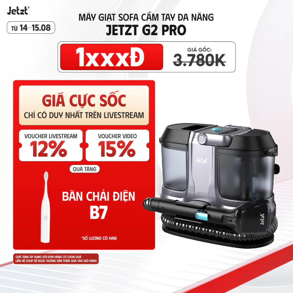 Máy giặt cầm tay cao cấp Jetzt dành cho ghế sofa, nệm thảm