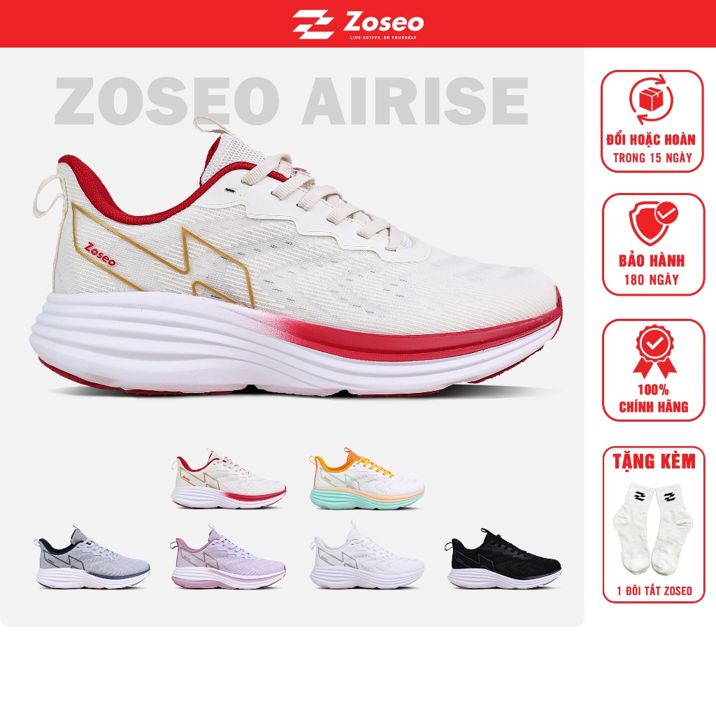 Giày thể thao chạy bộ nam nữ Zoseo Airise - Giày chạy bộ Đế EVA Êm ái, thoáng khí, đàn hồi tốt size lớn 45,46