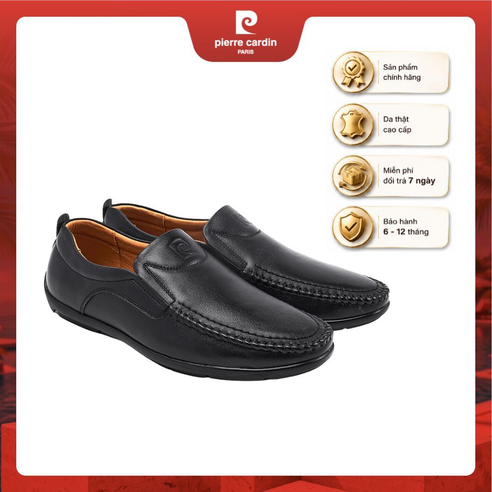 [Giá Tốt Nhất] Giày lười nam Pierre Cardin da bò thật cao cấp, đế cao su dẻo chống trượt, mang cực êm chân - mã 800