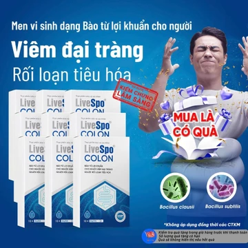 Combo 9 Hộp Bào tử lợi khuẩn LiveSpo Colon dùng cho Viêm Đại Tràng, Tiêu chảy, Táo bón(10 ống)