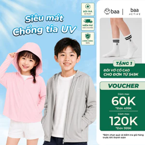 Áo khoác chống nắng cho bé có mũ siêu mát ultra cool chống UV, cản gió nhẹ 1- 10 tuổi Baa AK15D