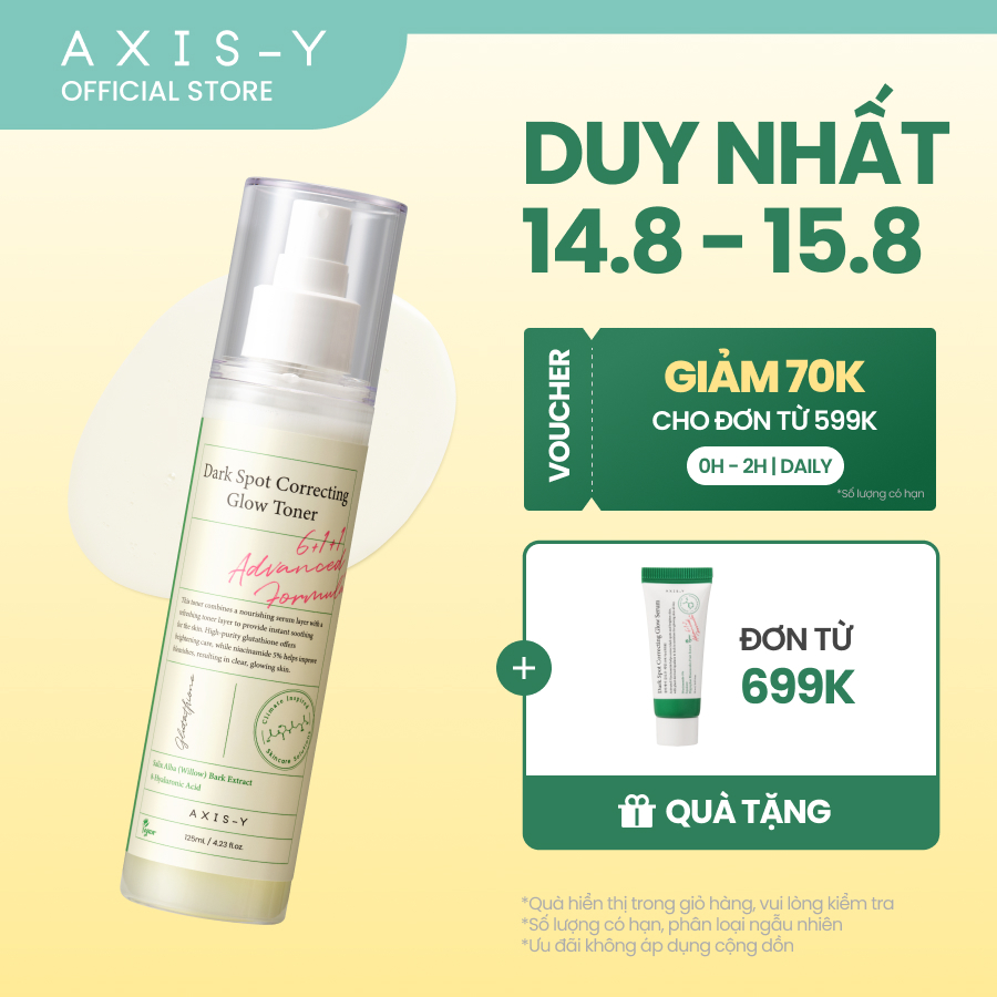 AXIS-Y Toner Nước Cân Bằng Mờ ThâmSáng Da 5% Niacinamide | Dark Spot Correcting Glow Toner 125ml