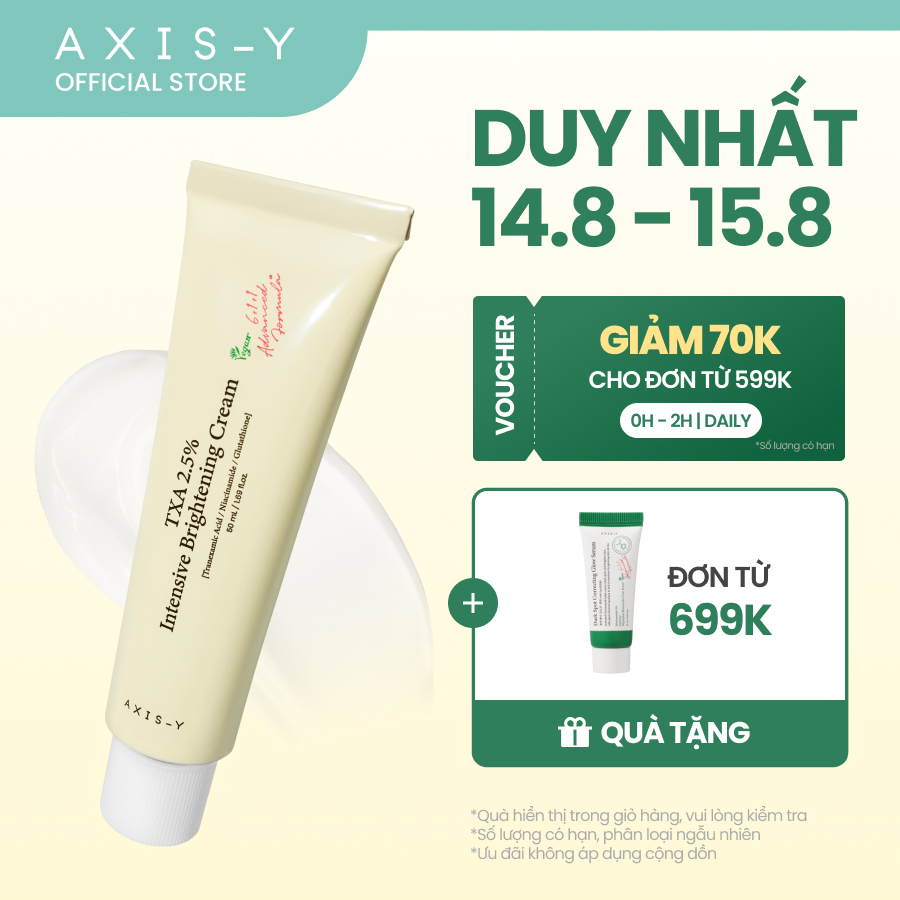 Kem dưỡng sáng da chuyên sâu AXIS-Y TXA 2.5% Intensive Brightening Cream 50ml