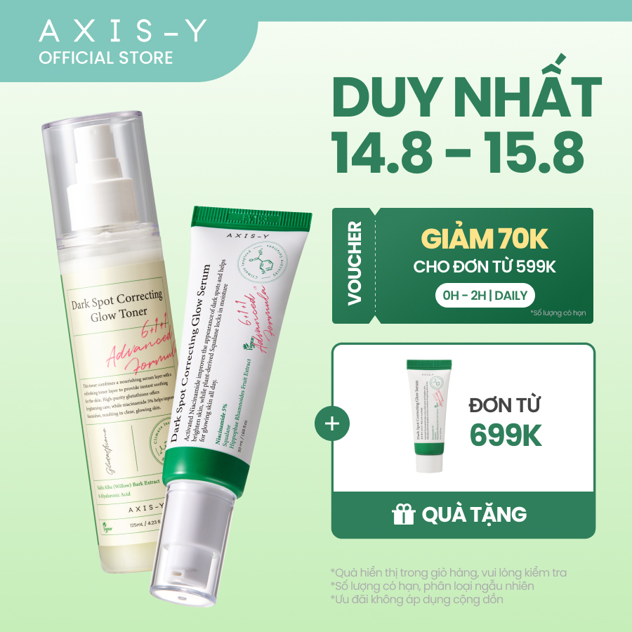 Combo Dưỡng Sáng Mờ Thâm AXIS-Y Serum & Toner | Dark Spot Serum & Toner 50ml & 125ml