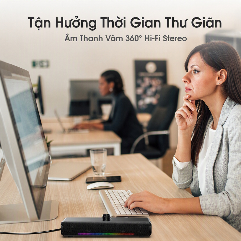 Loa Máy Tính onikuma L16 Bluetooth Laptop Để Bàn Loa Thanh Máy Tính Mini Có Dây Pc Tivi ipad Bass Mạnh Có Đèn Led RGB | BigBuy360 - bigbuy360.vn