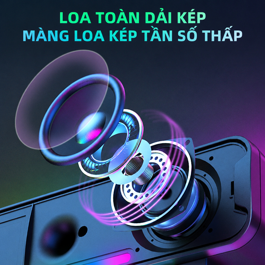 Loa Máy Tính onikuma L16 Bluetooth Laptop Để Bàn Loa Thanh Máy Tính Mini Có Dây Pc Tivi ipad Bass Mạnh Có Đèn Led RGB | BigBuy360 - bigbuy360.vn