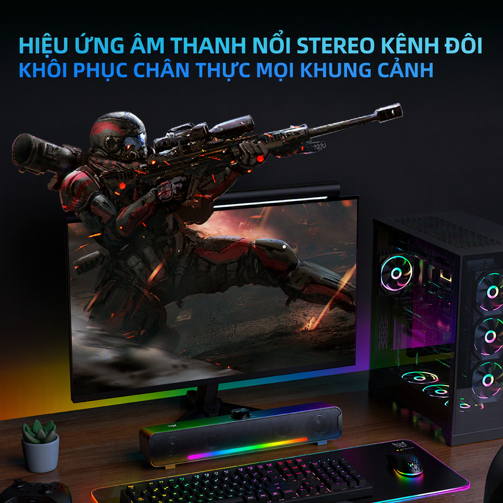 Loa Máy Tính onikuma L16 Bluetooth Laptop Để Bàn Loa Thanh Máy Tính Mini Có Dây Pc Tivi ipad Bass Mạnh Có Đèn Led RGB | BigBuy360 - bigbuy360.vn