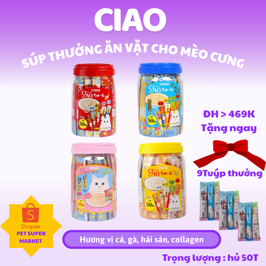 Ciao Churu súp thưởng ăn vặt cho mèo hủ 50 tuýp