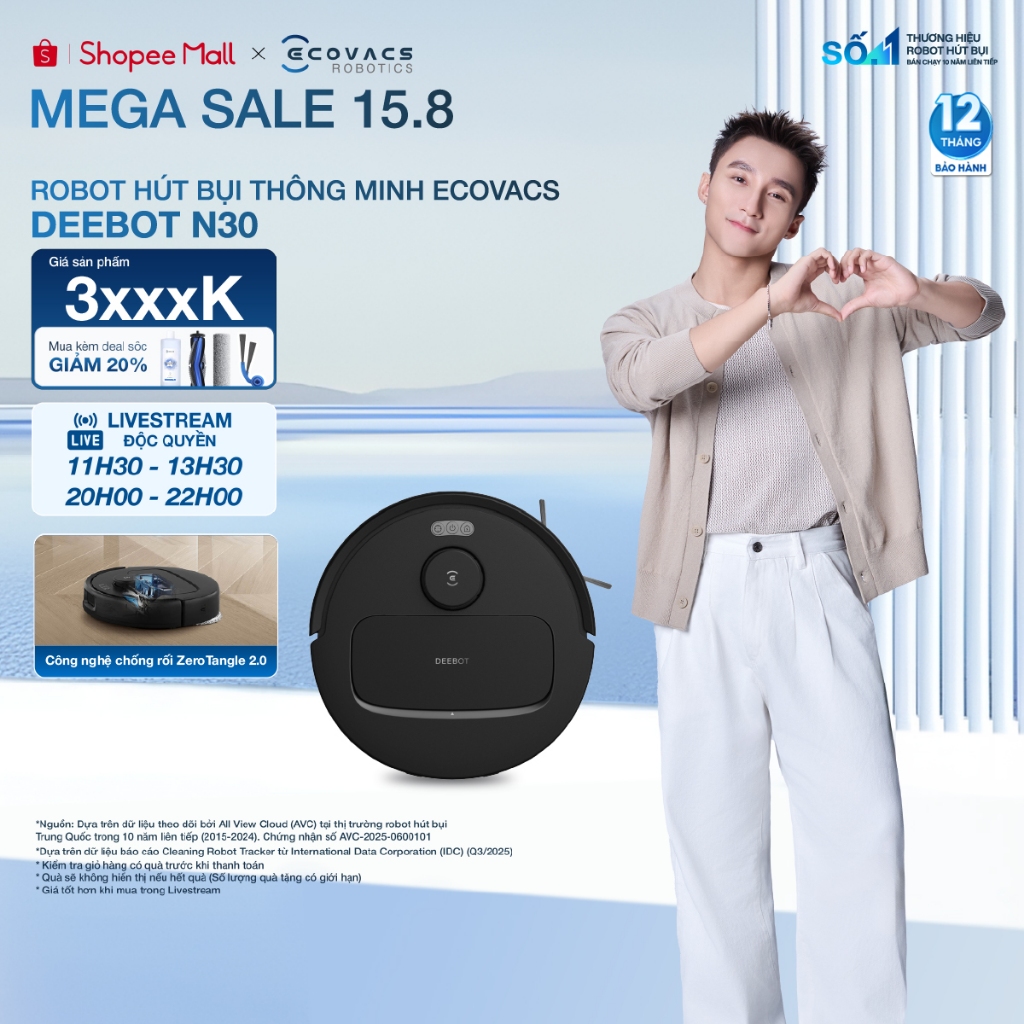 Robot hút bụi lau nhà Ecovacs Deebot N30