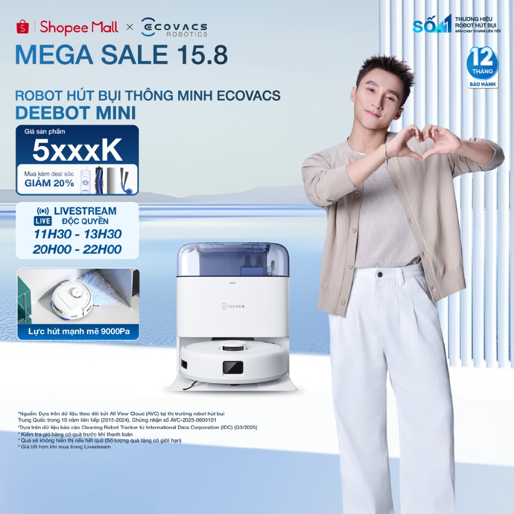Robot hút bụi lau nhà Ecovacs Deebot Mini