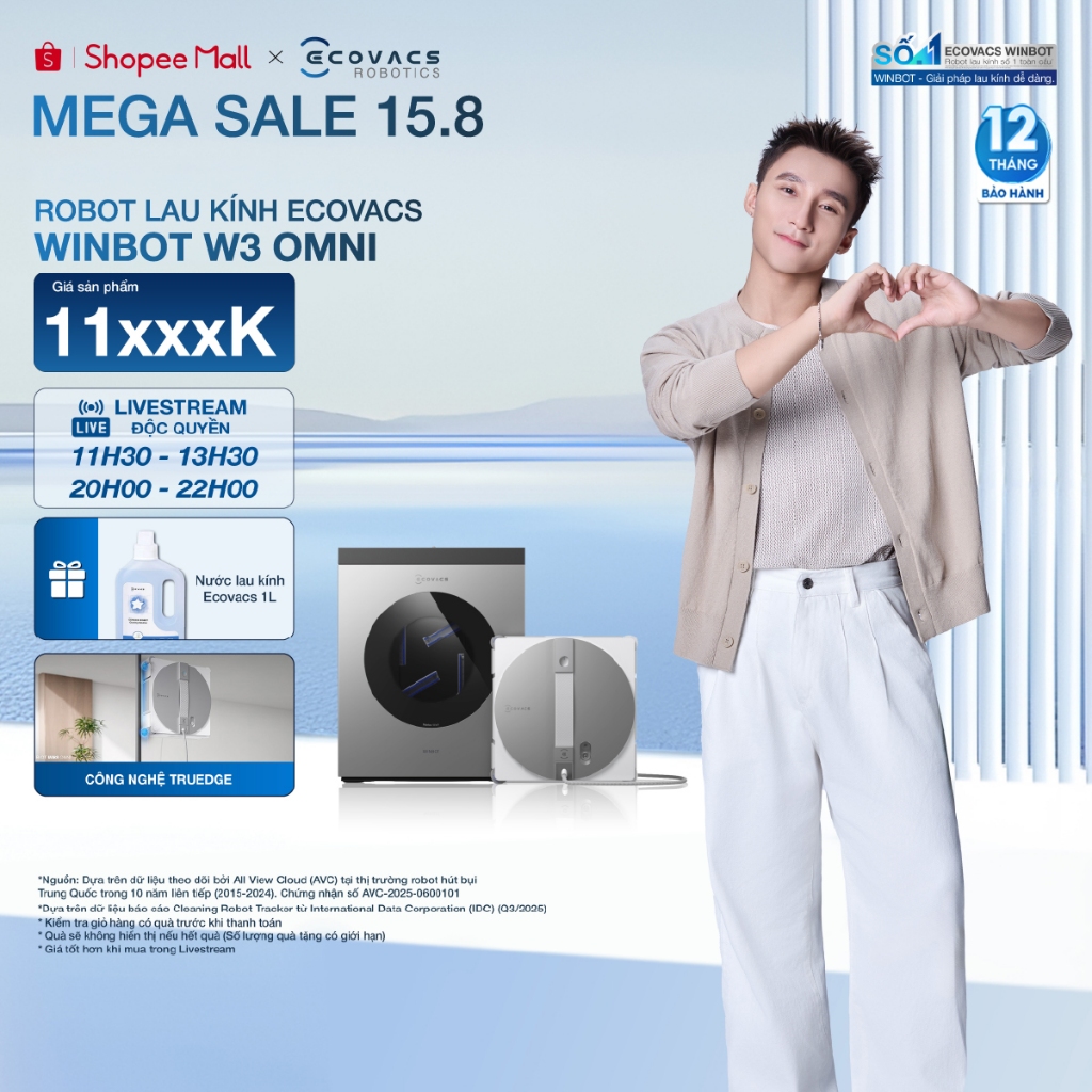 Robot lau kính Ecovacs Winbot W3 Omni
