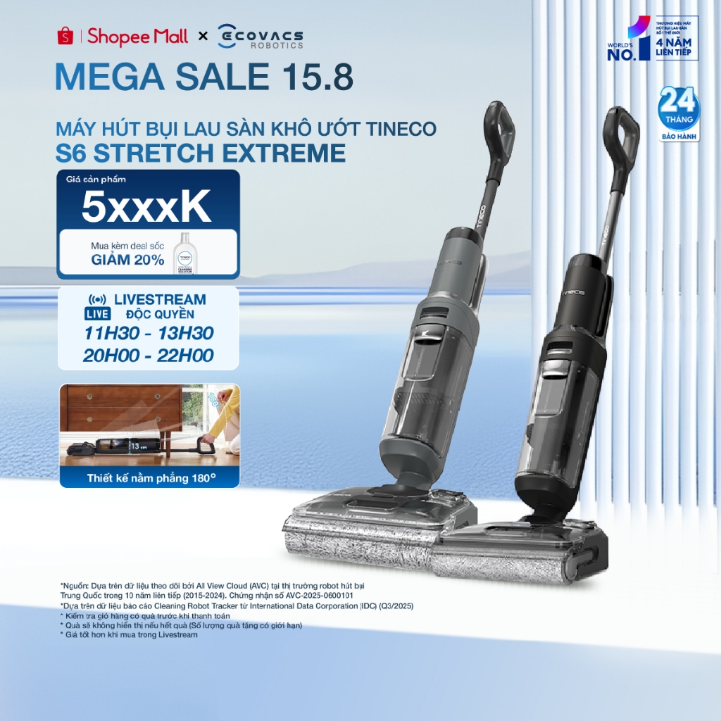 Máy hút bụi lau sàn Tineco Floor One S6 Stretch Extreme