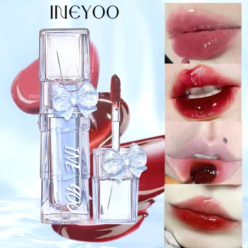 Son Bóng INEYOO Nơ Hồng, Son Môi Bóng Căng Mọng, Lên Màu Đẹp, Nhiều Màu