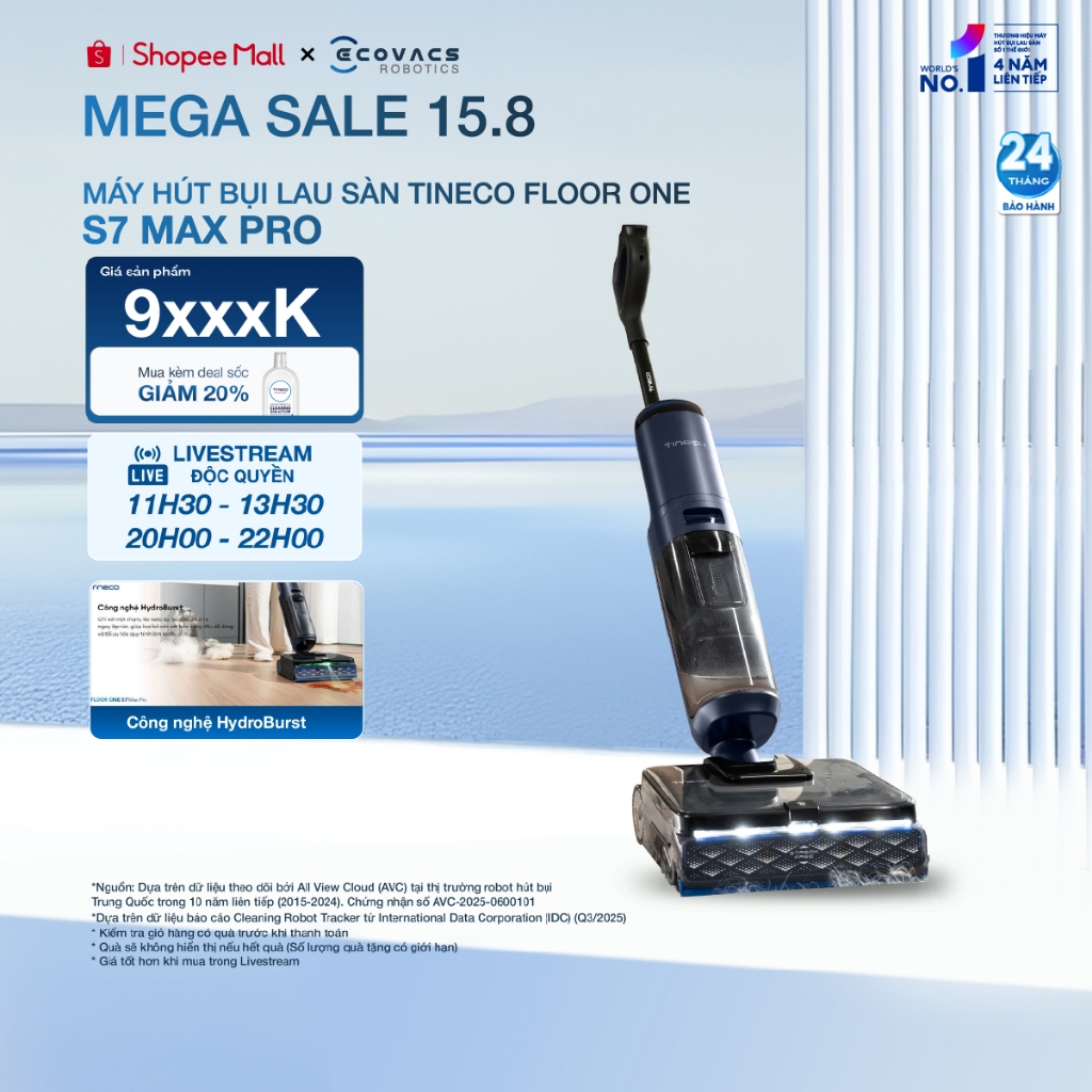Máy hút bụi lau sàn Tineco Floor One S7 Max Pro