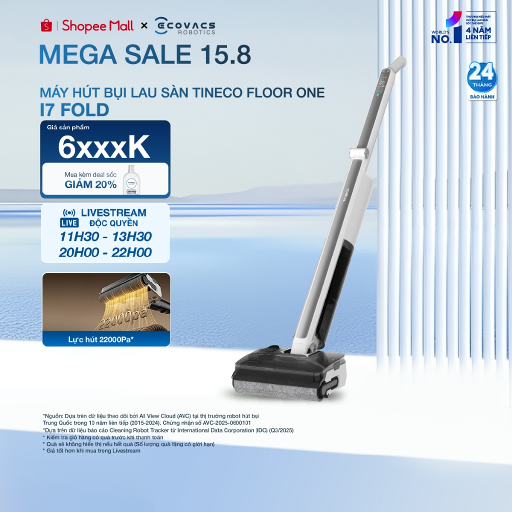 Máy hút bụi lau sàn Tineco Floor One i7 Fold