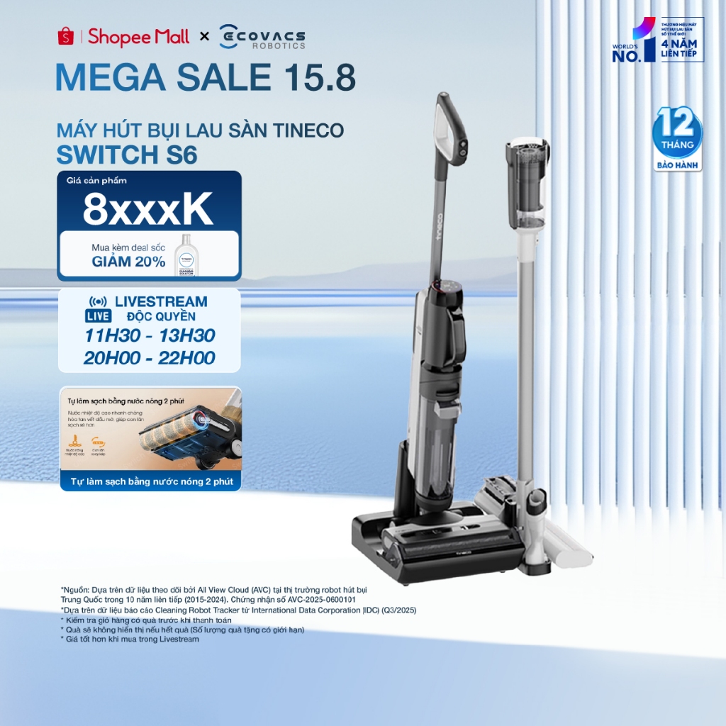 Máy hút bụi lau sàn Tineco Floor One Switch S6