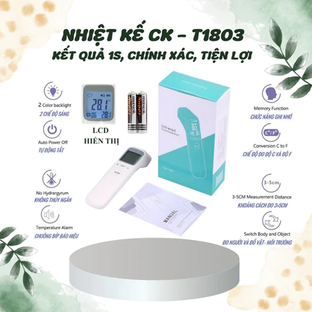 Nhiệt kế điện tử đo trán nhiệt độ cơ thể, đo sữa, nhiệt độ phòng nhanh chóng, chính xác CK - T1803