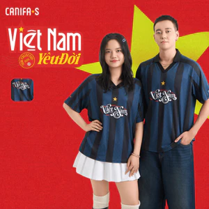 Áo thun Jersey Boxy Unisex Người Lớn Yêu Đời CANIFA S mừng Quốc Khánh 2.9 5TP26W002