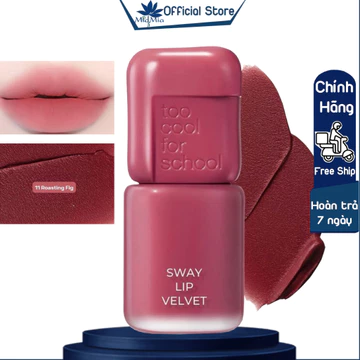 Son Too Cool For School Sway Lip Velvet Màu 11 Roasting Fig Đỏ Nâu Son Kem Lì Mịn Môi Hàn Quốc 3.3g