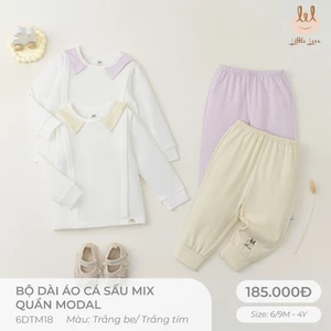 Bộ dài tay dành cho bé Lil Little Love [ Siêu Mềm, Mát, Mịn Co Dãn Và Thấm Hút Mồ Hôi Tốt]Size 6M - 4Y (6DTM18)