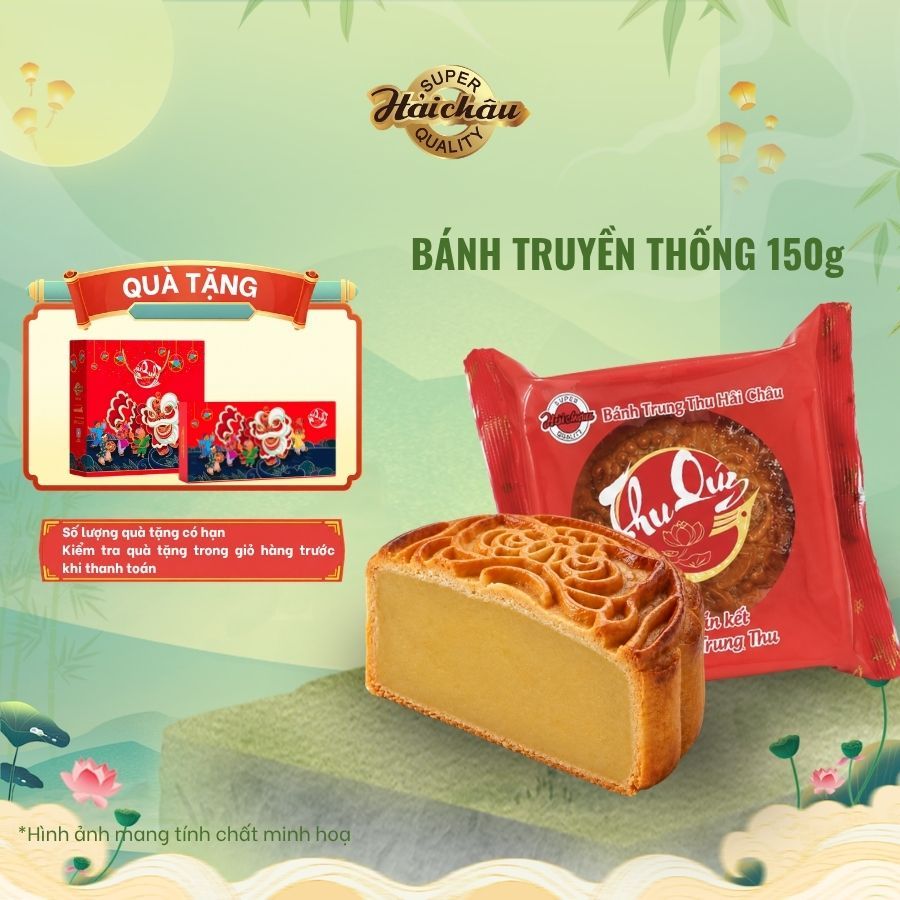 [Đủ vị] BánhTrung Thu Hải Châu 2026, Bánh truyền thống, Bánh Nướng Thập Cẩm, Khoai Môn Sữa Dừa, Đậu xanh - 150g