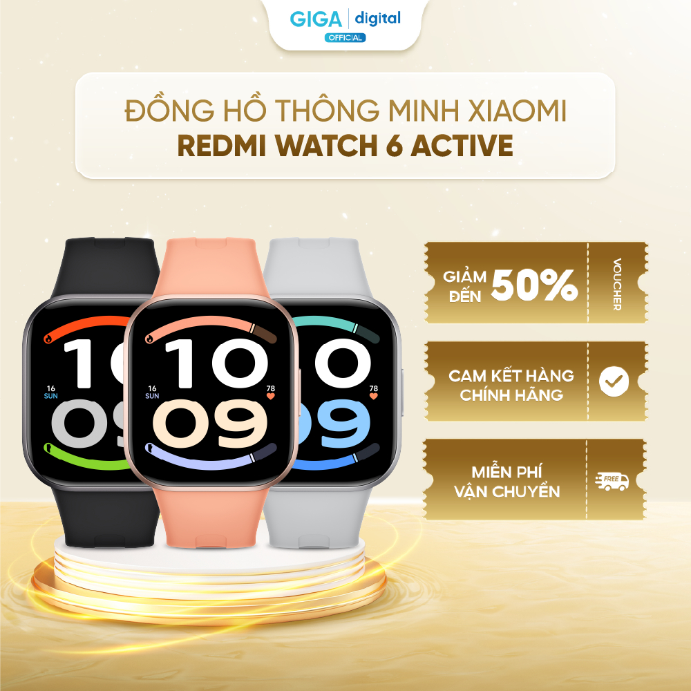 [MỞ BÁN] Đồng hồ thông minh Xiaomi Redmi Watch 6 Active | Màn hình AMOLED 1.85" | Hỗ trợ nghe gọi Bluetooth