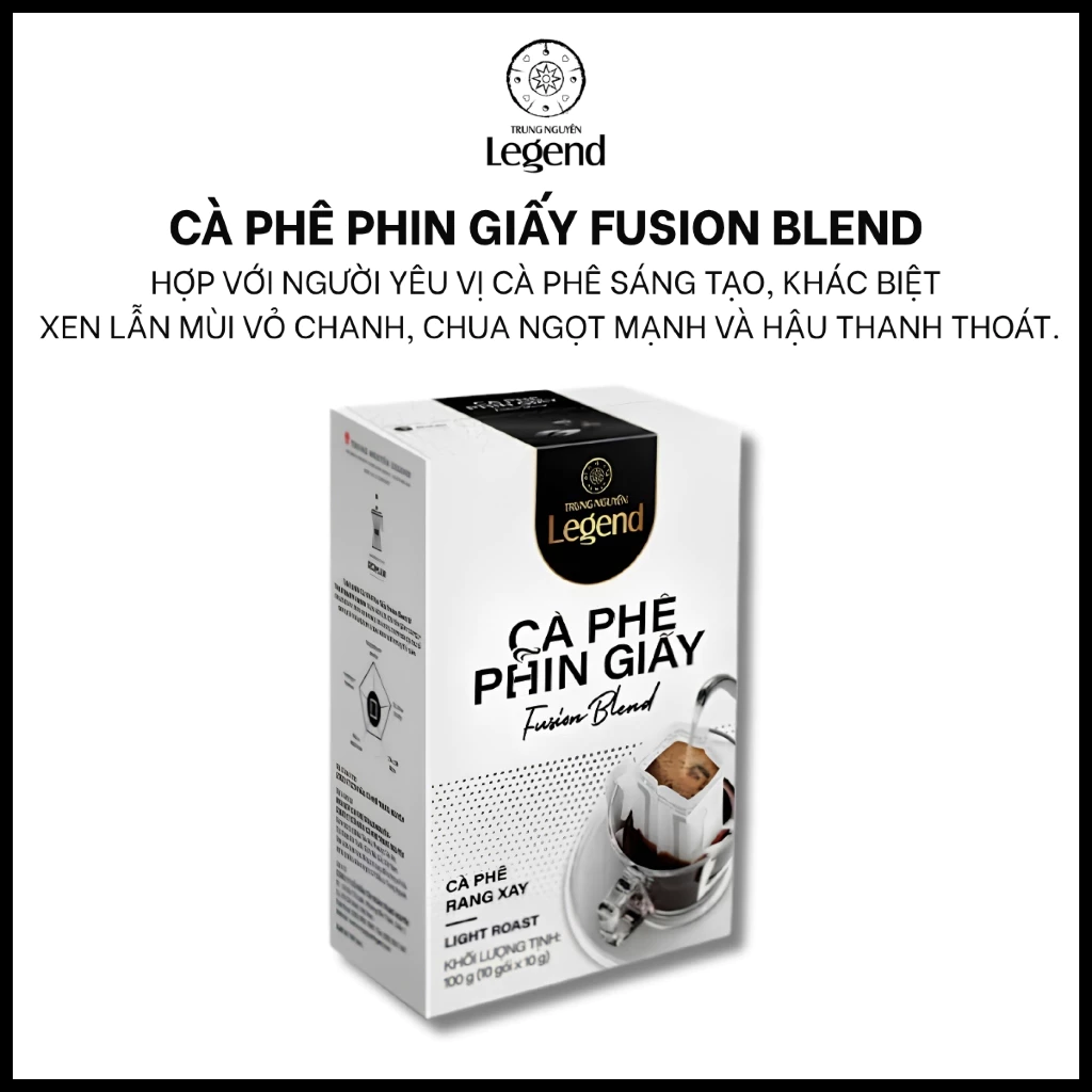 Cà Phê Phin Giấy Trung Nguyên Legend Vietnamese Blend – Drip Coffee Pha Nhanh Tiện Lợi, Gu Truyền Thống Đậm Vị Việt