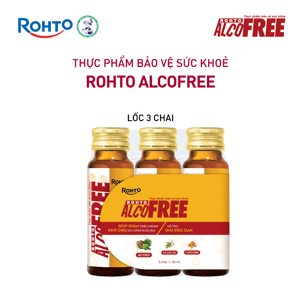 Nước uống giải rượu, thải độc gan Alcofree lốc 3 chai x 50ml