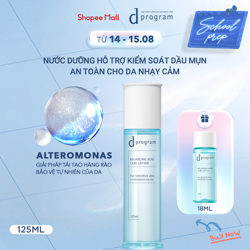 Nước dưỡng ẩm kiềm dầu ngừa mụn cho da nhạy cảm d Program Balancing Acne Care Lotion 125ml