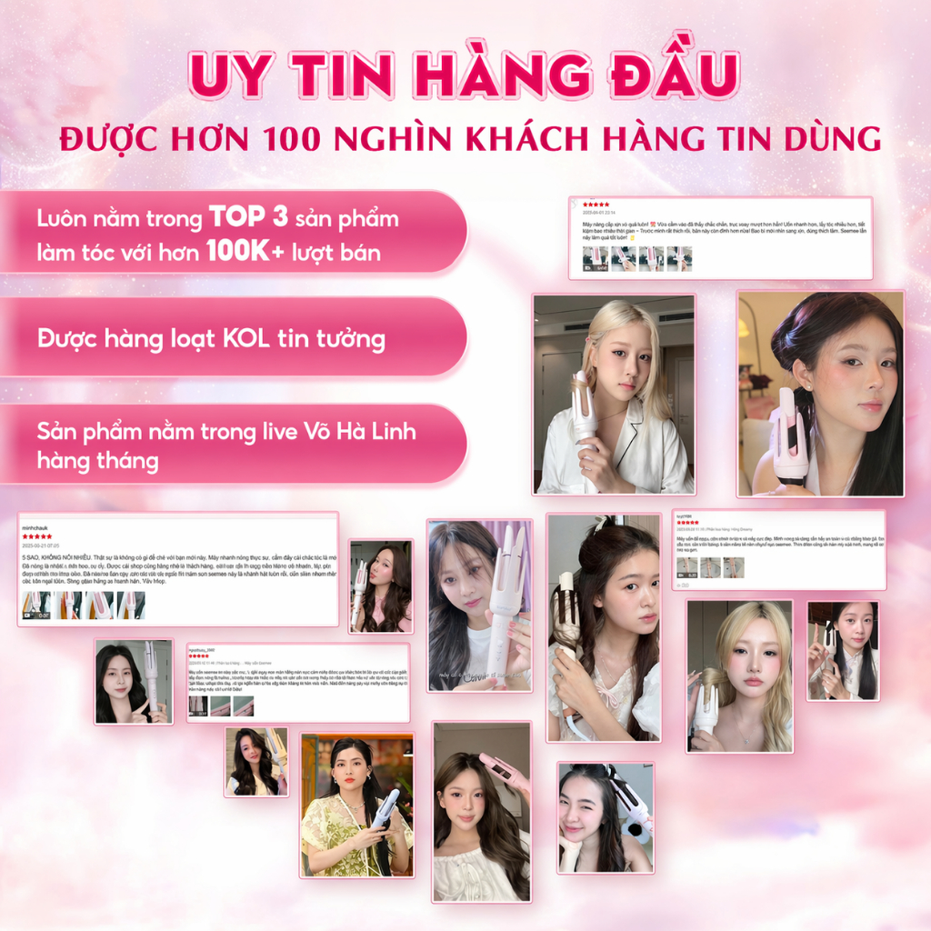 [GIÁ 345K TẠI LIVE SHOP]Máy uốn tóc tự động SeeMee tạo 2 kiểu xoăn trục 28mm 32mm giữ nếp 48h quà tặng bạn gái 20/10,LIS | BigBuy360 - bigbuy360.vn