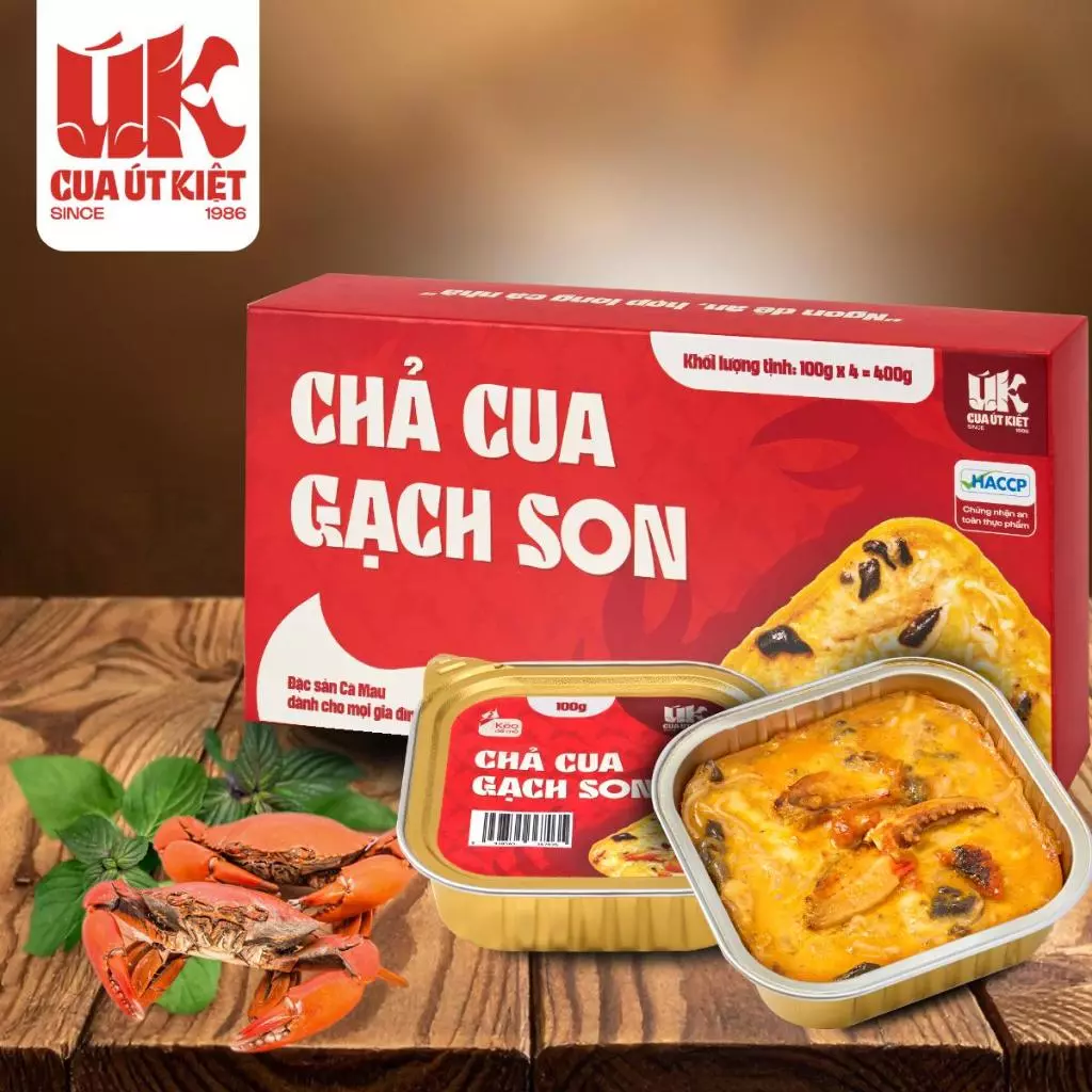 Chả Cua Gạch Son Út Kiệt từ Cua Cà Mau ăn liền tiện lợi, siêu ngon không chất bảo quản - Pack 3 (300gr) & Pack 4 (400gr)