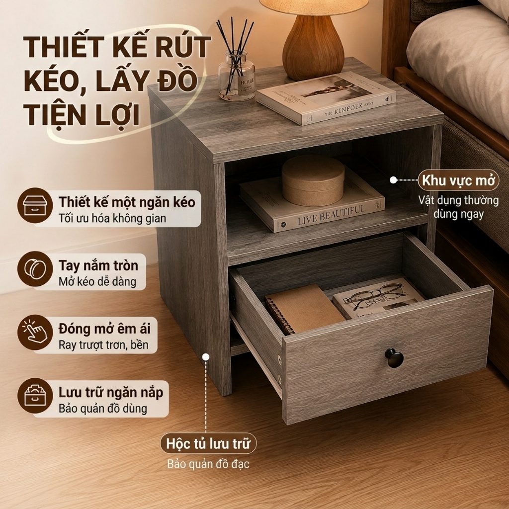 ALVIN Tủ đầu giường Tủ để đồ cạnh giường ngủ có ngăn kéo Ưu đãi đặc biệt cho sản phẩm mới | BigBuy360 - bigbuy360.vn