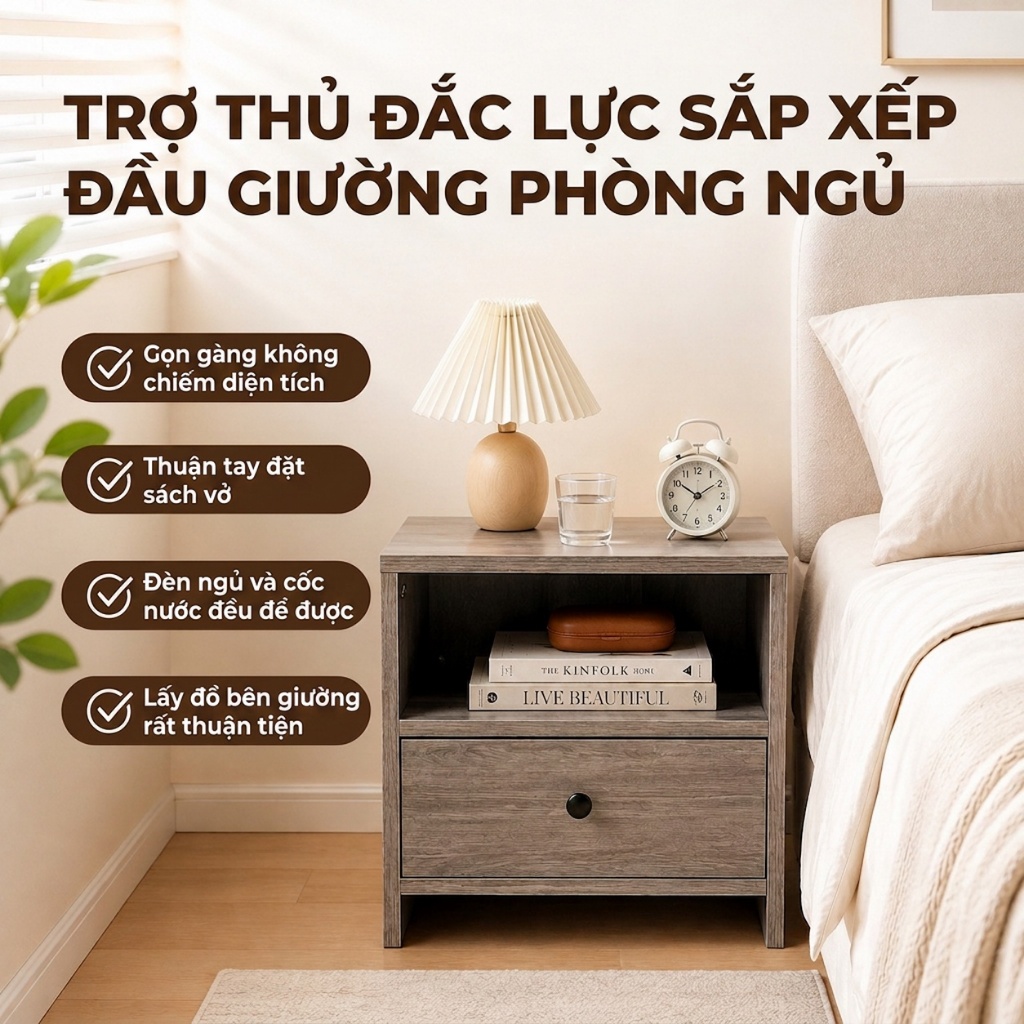 ALVIN Tủ đầu giường Tủ để đồ cạnh giường ngủ có ngăn kéo Ưu đãi đặc biệt cho sản phẩm mới | BigBuy360 - bigbuy360.vn