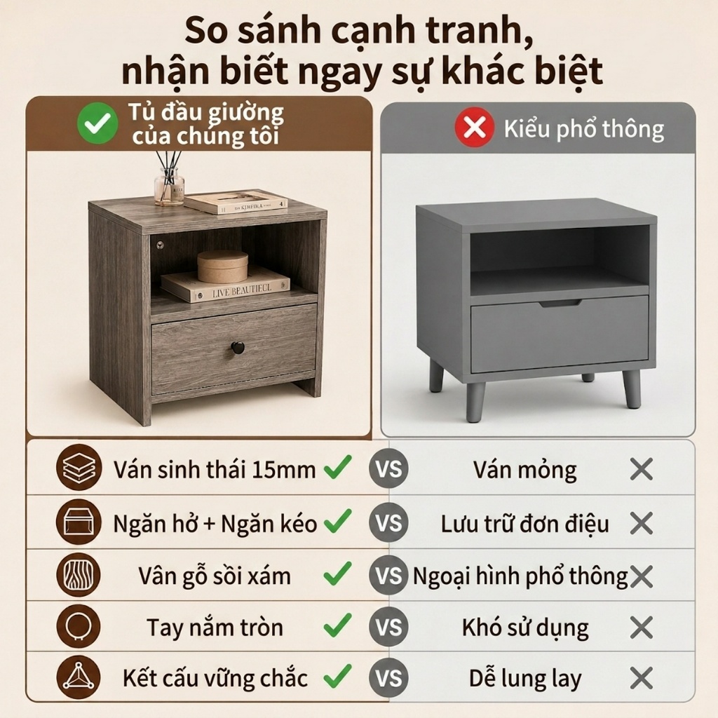 ALVIN Tủ đầu giường Tủ để đồ cạnh giường ngủ có ngăn kéo Ưu đãi đặc biệt cho sản phẩm mới | BigBuy360 - bigbuy360.vn