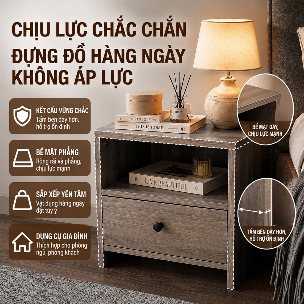 ALVIN Tủ đầu giường Tủ để đồ cạnh giường ngủ có ngăn kéo Ưu đãi đặc biệt cho sản phẩm mới | BigBuy360 - bigbuy360.vn