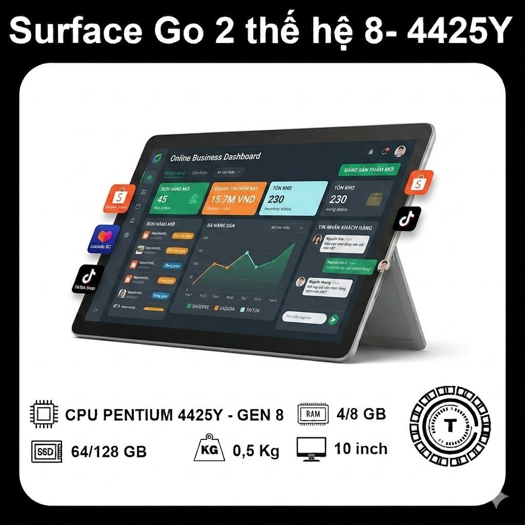 Microsoft Surface Go 2 – RAM 8GB/128GB – Chuẩn Zin Nhật, máy nhẹ viền mỏng sexy | BigBuy360 - bigbuy360.vn