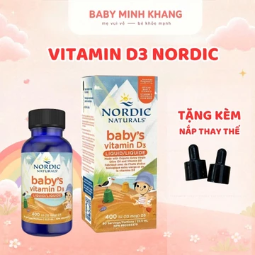 Vitamin D3 Nordic Naturals 400IU Cho Bé 0-12 Tháng Lọ 22,5ml Bổ Sung Vitamin D Hỗ Trợ Xương Răng