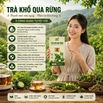 COMBO 2 Trà thảo mộc Khổ Qua Rừng Tramost (Hộp 30 túi lọc) - thanh nhiệt, hỗ trợ tiểu đường, mỡ máu