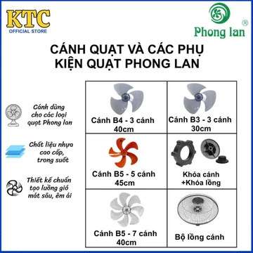 Cánh quạt Phong Lan, lồng quạt Phong Lan, siết cánh quạt Phong Lan, phụ kiện quạt Phong Lan